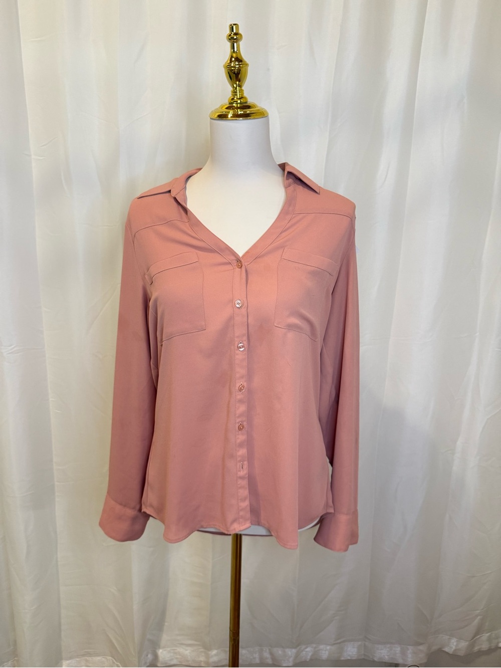 Express Dusty Rose Button-Down Shirt